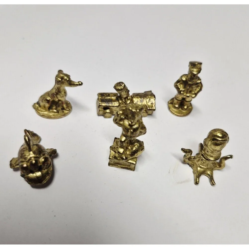 Gold Simpsons Monopoly Replacement Tokens Game Pieces Lot of 6 Rare Variants